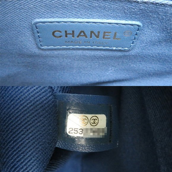 CHANEL Coco Handle 29 Women's Handbag A92991 Caviar Skin Blue × - Picture 7 of 10